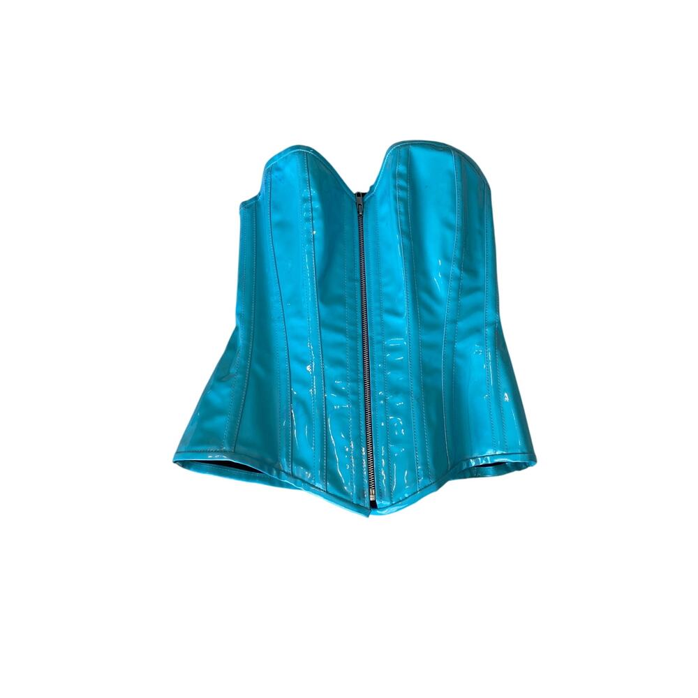 Blue Overbust Corset by Top Drawer Vinyl size small